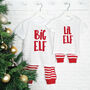 Big Elf Lil Elf Festive Sibling Matching Pyjamas, thumbnail 1 of 2