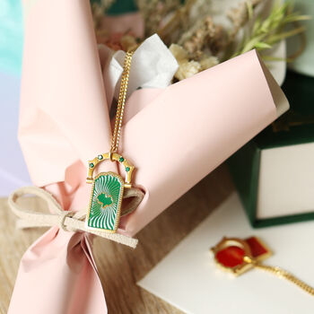 Personalised Lucky Clover Enamel Pendant Necklace, 5 of 7