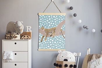 Custom Leopard Nursery Print Scandi Children's Art, 2 of 4