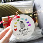 Baby First Christmas Rainbow Penguin Decoration, thumbnail 6 of 9