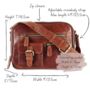 Leather Pocket Shoulder Bag, Distressed Brown, thumbnail 6 of 6