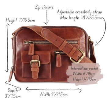 Leather Pocket Shoulder Bag, Distressed Brown, 6 of 6