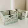 Sage Green Stackable Storage Crate, thumbnail 1 of 3