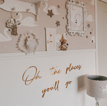Mirrored 'Oh the places you'll go' Wall Decal Quote, 4 of 6