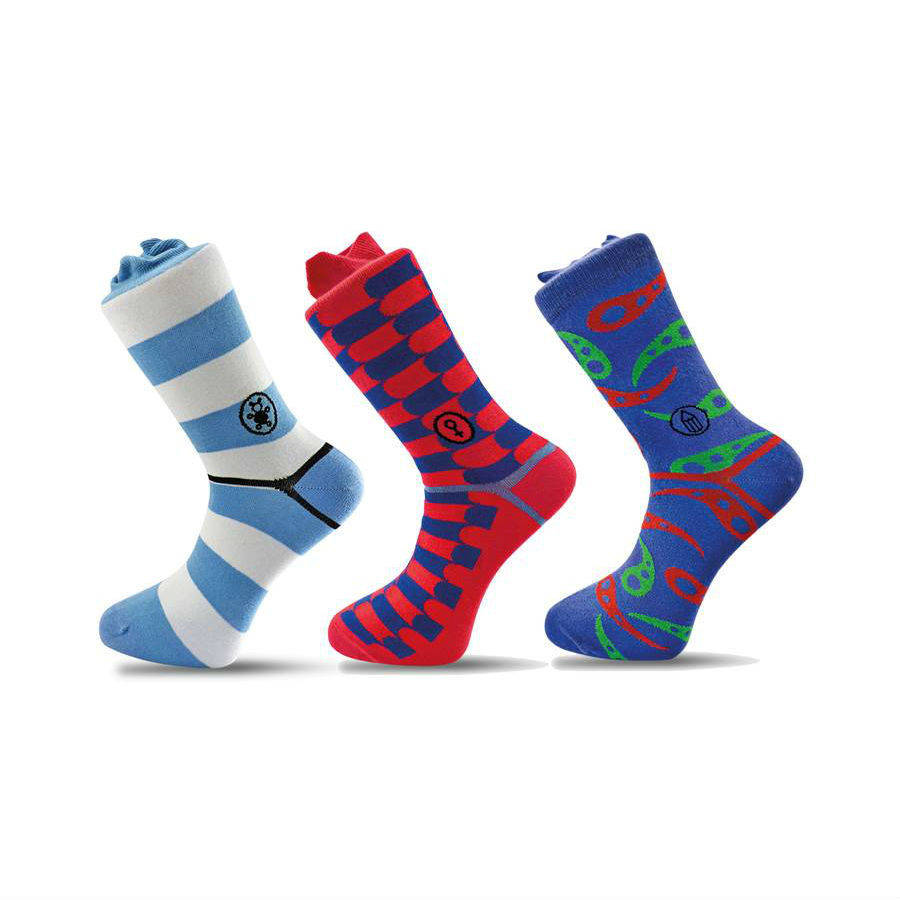Three Pairs Of Colourful Charity Impact Socks By Stand4 Socks