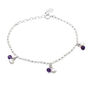 Amethyst Charm Bracelet Sterling Silver, thumbnail 2 of 4