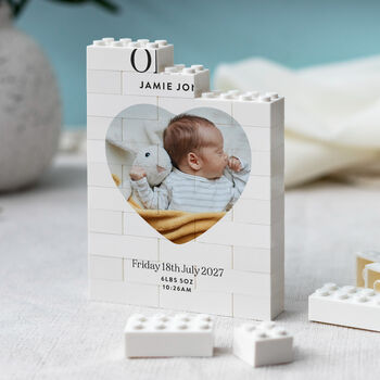 Personalised New Baby Announcement Gift Photo Block, 9 of 10