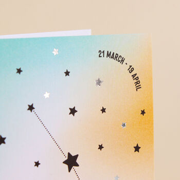 Aries Star Sign Constellation Birthday Card, 4 of 7