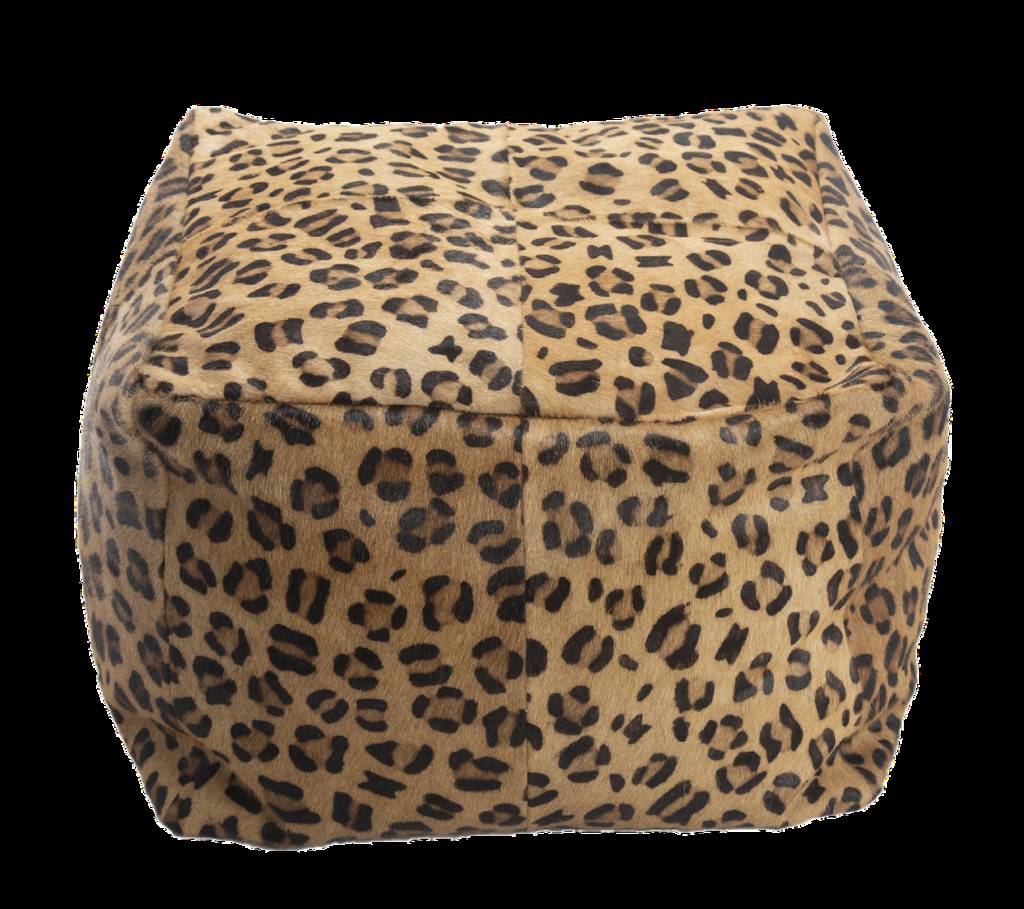 leopard print pouffe by the forest & co