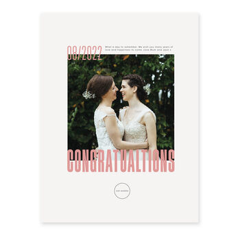 Personalised Editorial Style Wedding Portrait Print, 3 of 7