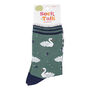 Swans Swimming Women's Bamboo Ankle Socks Sage Green, thumbnail 4 of 4
