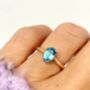 Hexagon Blue Topaz Gemstone Ring, thumbnail 2 of 5