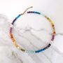 Good Vibes Rainbow Gemstone Beaded Necklace, 6mm, thumbnail 5 of 7