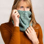 Cosy Knitted Wool Snood Tree Pattern, thumbnail 3 of 12