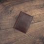 Men's Cardholder Wallet Italian Brown Leather Flapover Rfid Protected Personalised, thumbnail 2 of 9