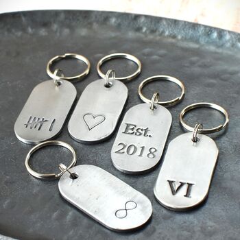 Iron 6th Anniversary Dog Tag Key Ring, 11 of 11