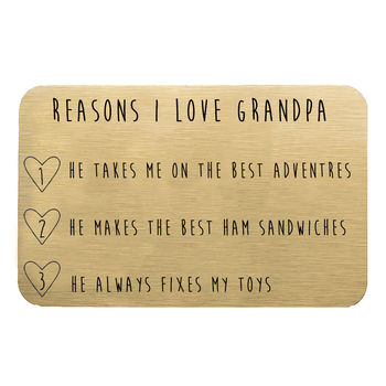 Personalised Reasons I Love Grandad Wallet Card, 6 of 10