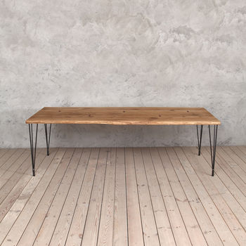 Barnes Hairpin Legs Live Edge Industrial Dining Table, 2 of 6
