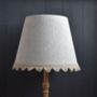 Natural French Drum Lampshade With A Blue Trim, thumbnail 7 of 9