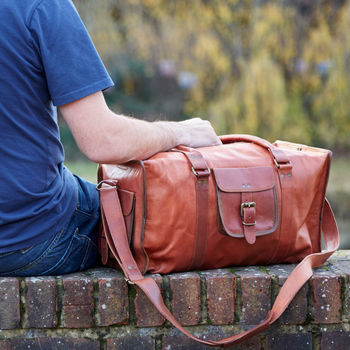 handmade leather holdall