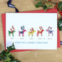 Personalised Rainbow Reindeer Family Christmas Cards, thumbnail 1 of 4