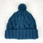 Fair Trade Unisex Cosy Cable Knit Wool Bobble Hat, thumbnail 5 of 12