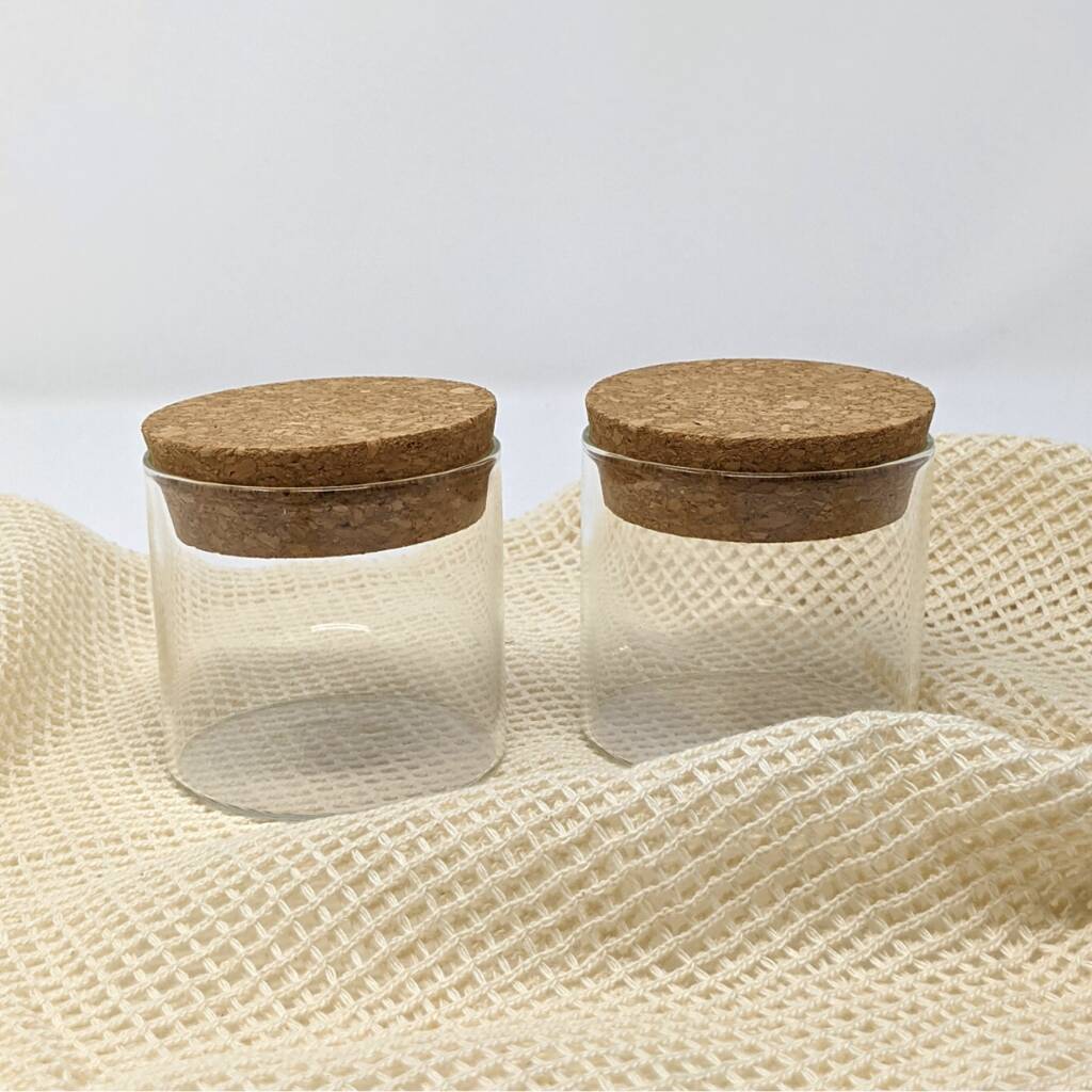 Glass Jar With Cork Lid 6cm Set Of Two By Tabitha Eve