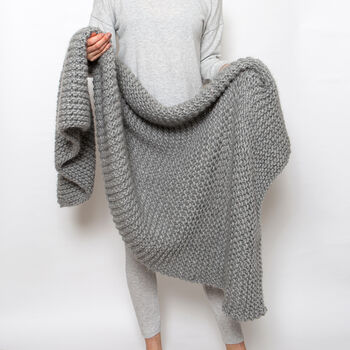 Nyssa Merino Blanket Beginner Knitting Kit, 3 of 9