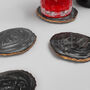 G Decor Set Of Four Luxury Black Gold Oval Coasters, thumbnail 3 of 7