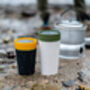 Leak Proof Reusable Cup 8oz Black And Electric Mustard, thumbnail 5 of 6