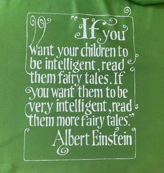 Einstein Read More Fairy Tales Tote Bag, Leaf Green, 2 of 2
