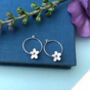 Sterling Silver Mini Textured Flower Hoop Earrings, thumbnail 10 of 12