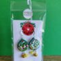 Hand Painted Brussel Sprout Face Bauble Earrings, thumbnail 8 of 11