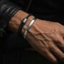 Men's Personalised Minimalist Polished Titanium Cuff Bangle, thumbnail 2 of 12