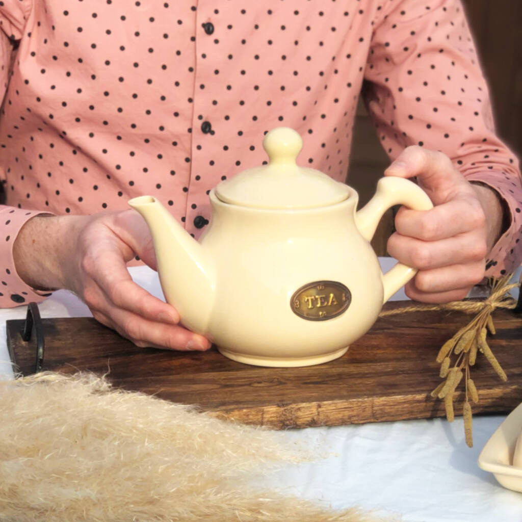 Cream Ceramic Vintage Style Teapot Country Kitchen, 1 of 8