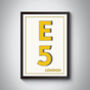 E5 Leyton London Typography Postcode Print, thumbnail 4 of 10
