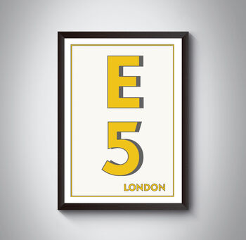 E5 Leyton London Typography Postcode Print, 4 of 10