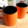 Set Of Two Reactive Glaze Brûlée In Pumpkin Orange And Chocolate Brown, thumbnail 7 of 9