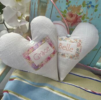 Personalised Ditsy Linen Name Heart, 9 of 10