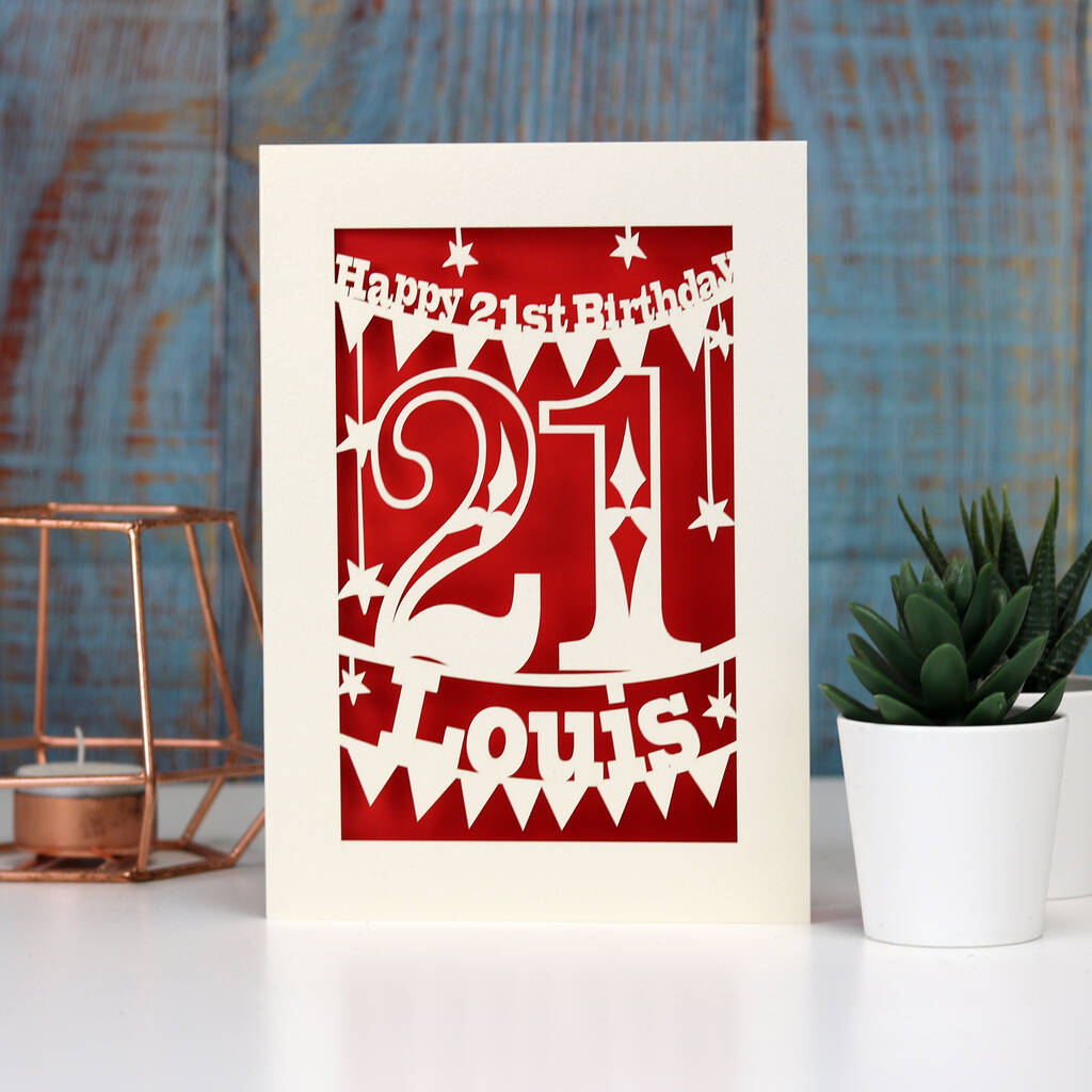 Personalised Papercut 21st Birthday Card By Pogofandango ...