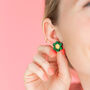 Daisy Flower Stud In Green Pearl, thumbnail 1 of 4