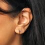 Birthstone Huggie Hoop Earrings In Gold, thumbnail 1 of 12
