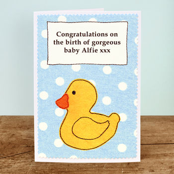'Duck' Personalised New Baby Card, 4 of 4