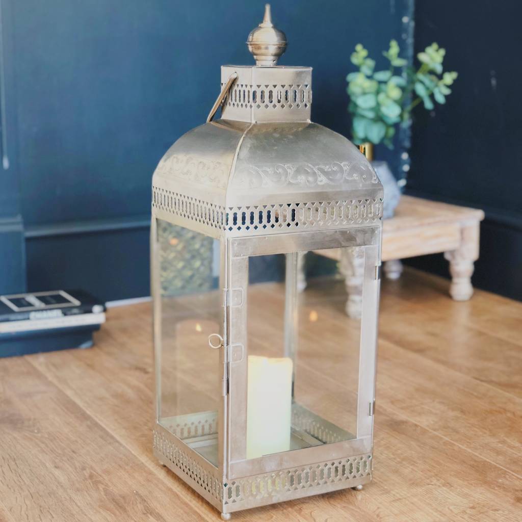 Moroccan Metal Hurricane Lantern Candle Holder By The Luxe Co