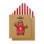 Handmade Merry Kissmas Mistletoe Bear Christmas Card, thumbnail 1 of 5