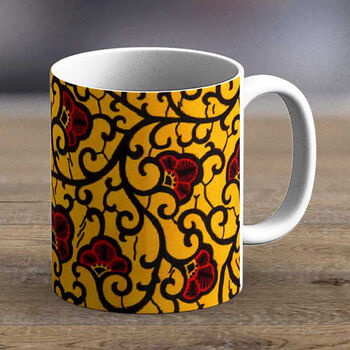 Yellow And Red Kitenge African Print Mug 34, 2 of 2