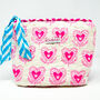 Handmade Quilted Make Up Bag | Pink Hearts, thumbnail 1 of 4