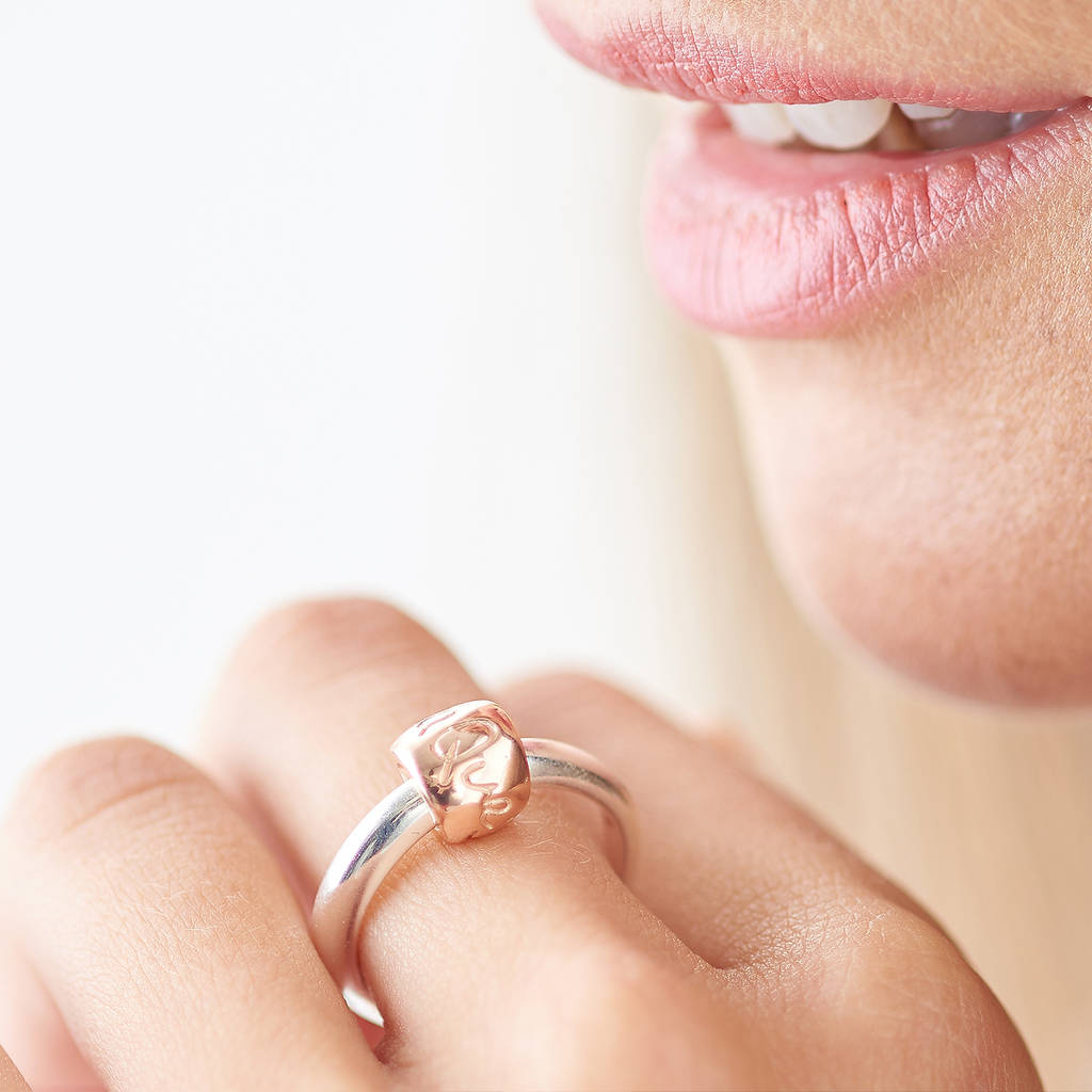 Que Sera Worry Bead Silver And Recycled Solid Gold Ring By Scarlett Off