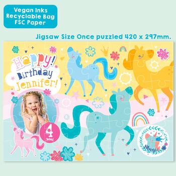 Personalised Pony Girl Birthday Jigsaw Puzzle, 3 of 11