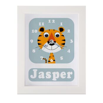 Personalised Childrens Tiger Clock, 7 of 10
